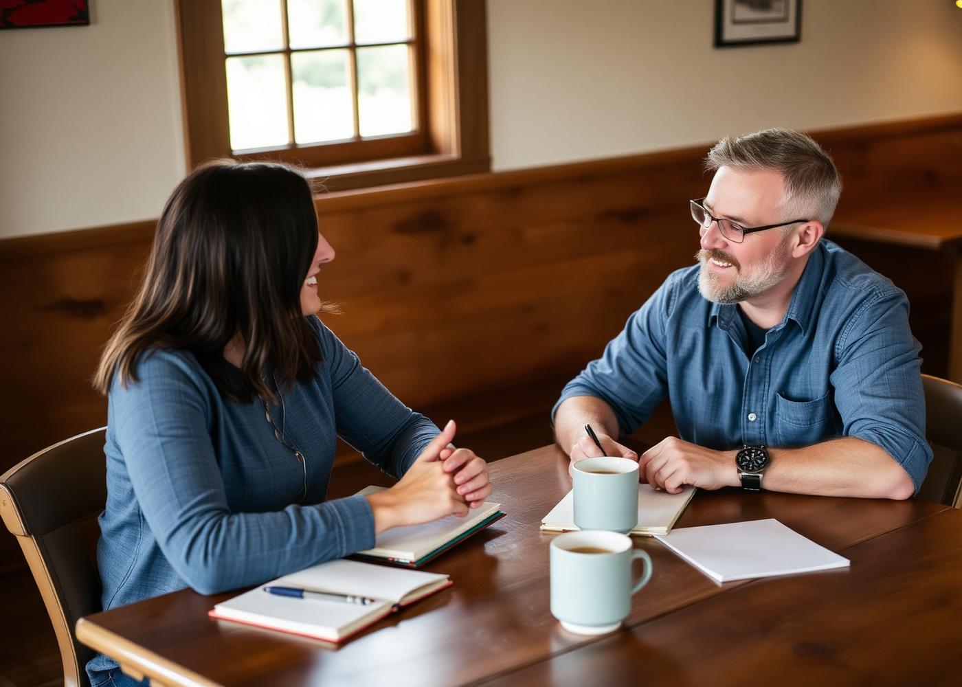 A coaching conversation between two business owners